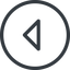 Line, left, normal, circle, arrow, direction, caret icon