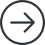 Line, right, circle, arrow, direction, arrow-simple, submit, send icon