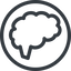 Line, normal, circle, horizontal, mirror, side, human, idea, brain, intelligence, brain-side, synapse, neuron, memory icon