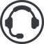 Line, normal, circle, horizontal, mirror, phone, , call, headset-solid, headset, headphone, microphone, support icon