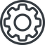 Line, normal, circle, horizontal, mirror, setting, config, gear, wheel, settings, cog icon
