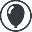 Line, normal, solid, circle, balloon, party, birthday, carnival, helium, balloons, balloon-solid icon