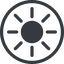 Line, up, normal, circle, star, light, brightness, luminosity, intensity, brilliance, lighter, darker, dark, mode, Illumination, sun, shine, flash, ray, brightness-full icon