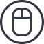 Line, up, normal, circle, computer, keyboard, mouse, pointer, computer-mouse icon