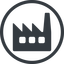 Line, normal, circle, factory, industry, window, factory-window icon