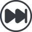 Line, up, normal, circle, video, play, forward, backward, mp3, player, fast, pause, forward-fast-solid icon
