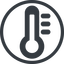 Line, normal, solid, circle, temperature, thermometer, heat, high, hot, thermometer-high, thermometer-high-solid icon