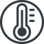 Line, normal, circle, temperature, thermometer, heat, high, hot, thermometer-high icon