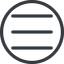 Line, up, normal, circle, three, menu, collapse, bars, bar, expand, list, three-bars, burger, hamburger icon