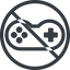 Line, down, normal, circle, prohibited, game, gaming, games, gamepad, pad, joystick icon
