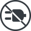 Line, down, normal, circle, prohibited, electricity, plug, charge, charger, electric, plug-solid, electrics, electrical icon