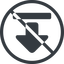 Line, down, normal, circle, uploaded, uploading, prohibited, upload-solid icon