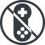 Line, right, normal, solid, circle, horizontal, mirror, prohibited, game, gaming, games, gamepad, pad, joystick, gamepad-solid icon