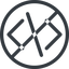 Line, normal, solid, circle, horizontal, mirror, code, prohibited, html, text, editor, source, source-code, xml icon