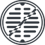 Line, up, normal, circle, horizontal, mirror, prohibited, manhole, sewer, sewer-manhole, metal, cover icon