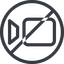 Line, up, normal, circle, horizontal, mirror, youtube, video, prohibited, camera, film, movie, videocamera icon