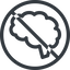Line, normal, circle, prohibited, side, human, idea, brain, intelligence, brain-side, synapse, neuron, memory icon