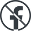 Line, normal, circle, logo, brand, facebook, f, social, network, prohibited, facebook-circle icon