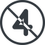 Line, normal, circle, four, prohibited, number, font, digit, 4 icon