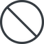 Thin, line, up, normal, circle, square, prohibited, empty, none icon