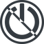 Line, normal, circle, prohibited, power, on, off, turn-on, turn-off, power-solid icon