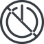 Line, normal, circle, prohibited, power, on, off, turn-on, turn-off icon