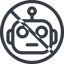 Line, normal, circle, robot, robotics, head, prohibited icon