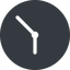 Down, normal, solid, circle, horizontal, mirror, clock, time, meeting, hour, minute, hours, minutes icon