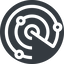 Down, normal, solid, circle, horizontal, mirror, gps, place, radar, localisation, sonar icon