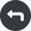 Down, normal, solid, circle, sign, confirm, horizontal, mirror, arrow, key, submit, send, return, enter, return-sign-solid, return-sign icon