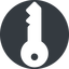 Left, normal, solid, circle, horizontal, mirror, unlocked, unlock, locked, lock, key, access, security, key-solid icon