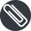Left, normal, solid, circle, paper, clip, attachment, paper-clip, paper-clip-alt icon