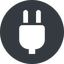 Left, normal, solid, circle, electricity, plug, charge, charger, electric, plug-solid, electrics, electrical icon