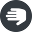 Right, normal, solid, circle, horizontal, mirror, hand, stop, fingers, hand-solid icon