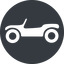 Normal, solid, circle, horizontal, mirror, car, dune, buggy, meyers, manx, volkswagen, vw, dune-buggy-solid icon