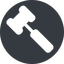 Normal, solid, circle, horizontal, mirror, gavel, law, auction, hammer, judge, gavel-solid icon