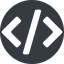 Up, normal, solid, circle, code, html, text, editor, source, source-code, xml, code-solid icon