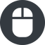 Up, normal, solid, circle, computer, keyboard, mouse, pointer, computer-mouse, computer-mouse-solid icon
