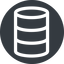 Normal, solid, circle, mysql, sql, database, db, storage, barrel icon