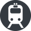 Normal, solid, circle, trolley, dot, train, pictogram, dot-50, station, transportation, rail, rail-transportation, tramway, tram, subway, dot-rail-transportation icon