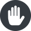 Up, normal, solid, circle, hand, stop, fingers, hand-solid icon