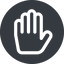 Up, normal, solid, circle, hand, stop, fingers icon