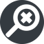 Up, normal, solid, circle, cross, search, magnifying, glass, research, magnifying-glass, keywords, keyword, glass-cross, magnifying-glass-cross-solid, no-result, magnifying-glass-cross icon