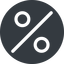 Normal, solid, circle, percent, pct, percentage, ratio, discount icon