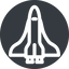Up, normal, solid, circle, space, nasa, shuttle, spacecraft, orbiter, satellite, space-shuttle, astronaut, discovery, atlantis, columbia, challenger, rocket icon