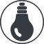 Thin, line, down, circle, horizontal, mirror, light, bulb, brainstorming, creativity, idea, tip, lamp, bulb-solid icon