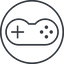 Thin, line, down, circle, horizontal, mirror, game, gaming, games, gamepad, pad, joystick, gamepad-thin icon