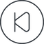 Thin, line, down, circle, video, play, forward, backward, mp3, player, pause, step, forward-step-thin icon