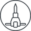 Thin, line, down, circle, tool, construction, noise, jackhammer, demolition, concrete, pneumatic, mining, drill, mining-dril, jackhammer-thin icon