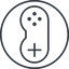 Thin, line, left, circle, horizontal, mirror, game, gaming, games, gamepad, pad, joystick, gamepad-thin icon
